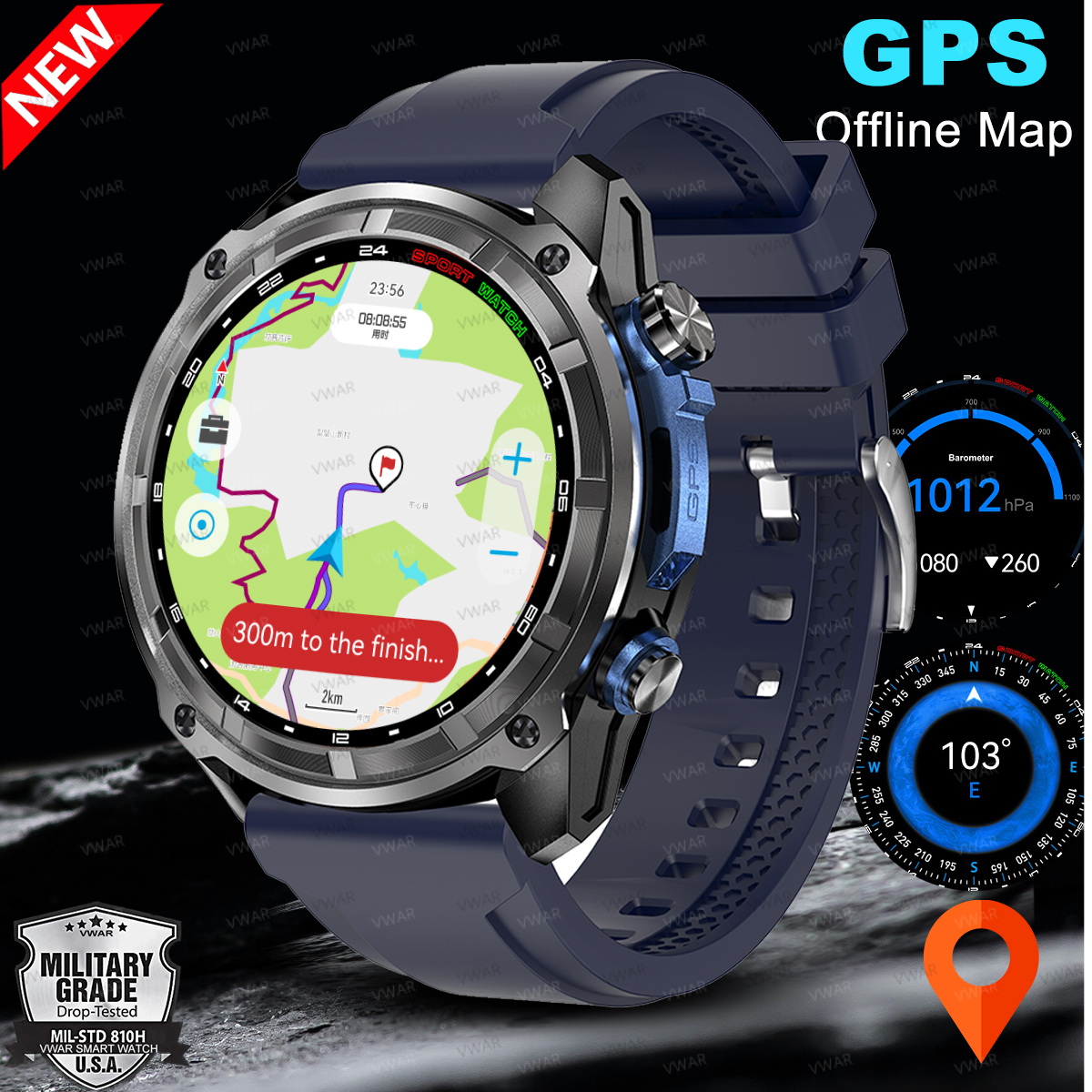 Watch Vs Amazfit - VWAR Offline Maps Smart Watch Built-in