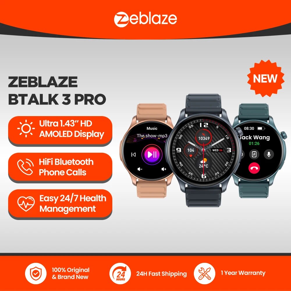 Smartwatch Watches With Bluetooth - New Zeblaze Btalk 3 PRO 1.43