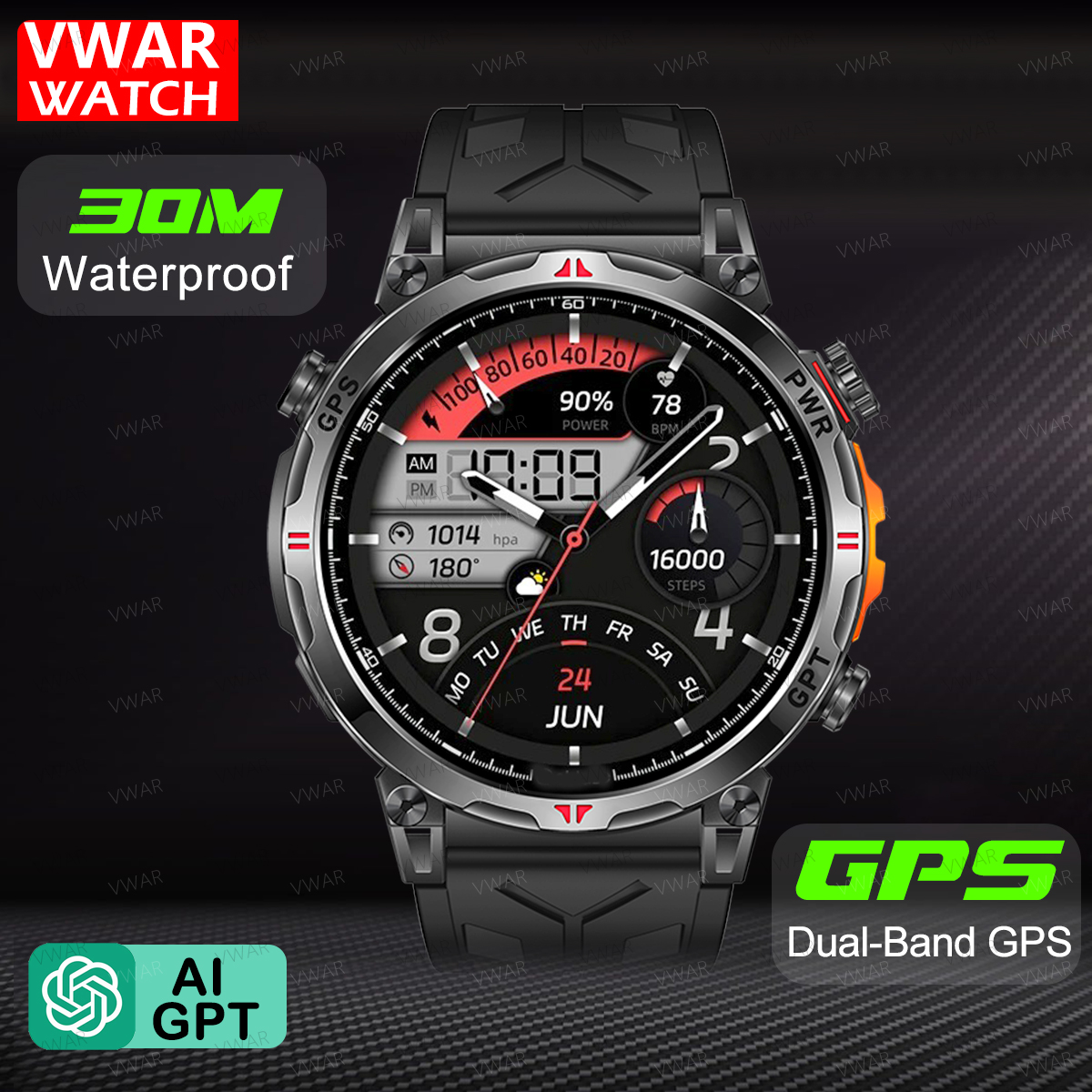 Watch Vs Amazfit - VWAR Air5 Ultra GPS Smartwatch 1.56