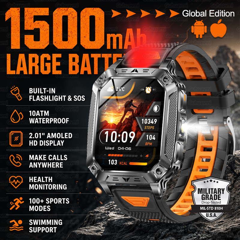 New 1500mAh Military Outdoor S - Smartwatch Watches With Bluetooth recensie en prijs