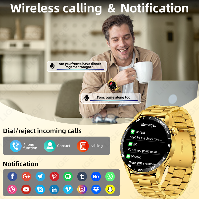 LIGE Luxury Men Sport Smart Wa - Smartwatch Luxury Watches For Women recensie en prijs
