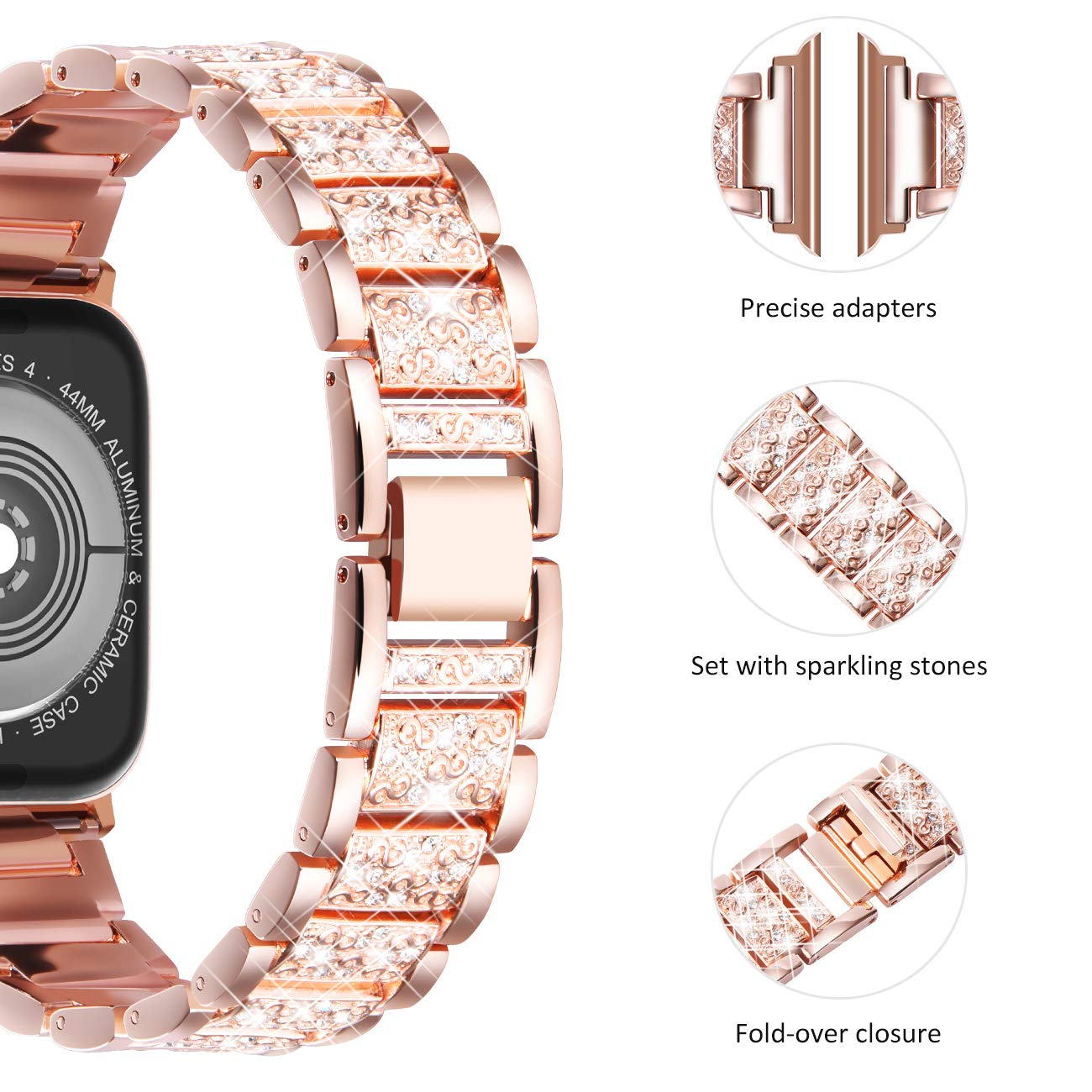 Case+Bling strap for Apple Wat - Smartwatch Luxury Watches For Women recensie en prijs