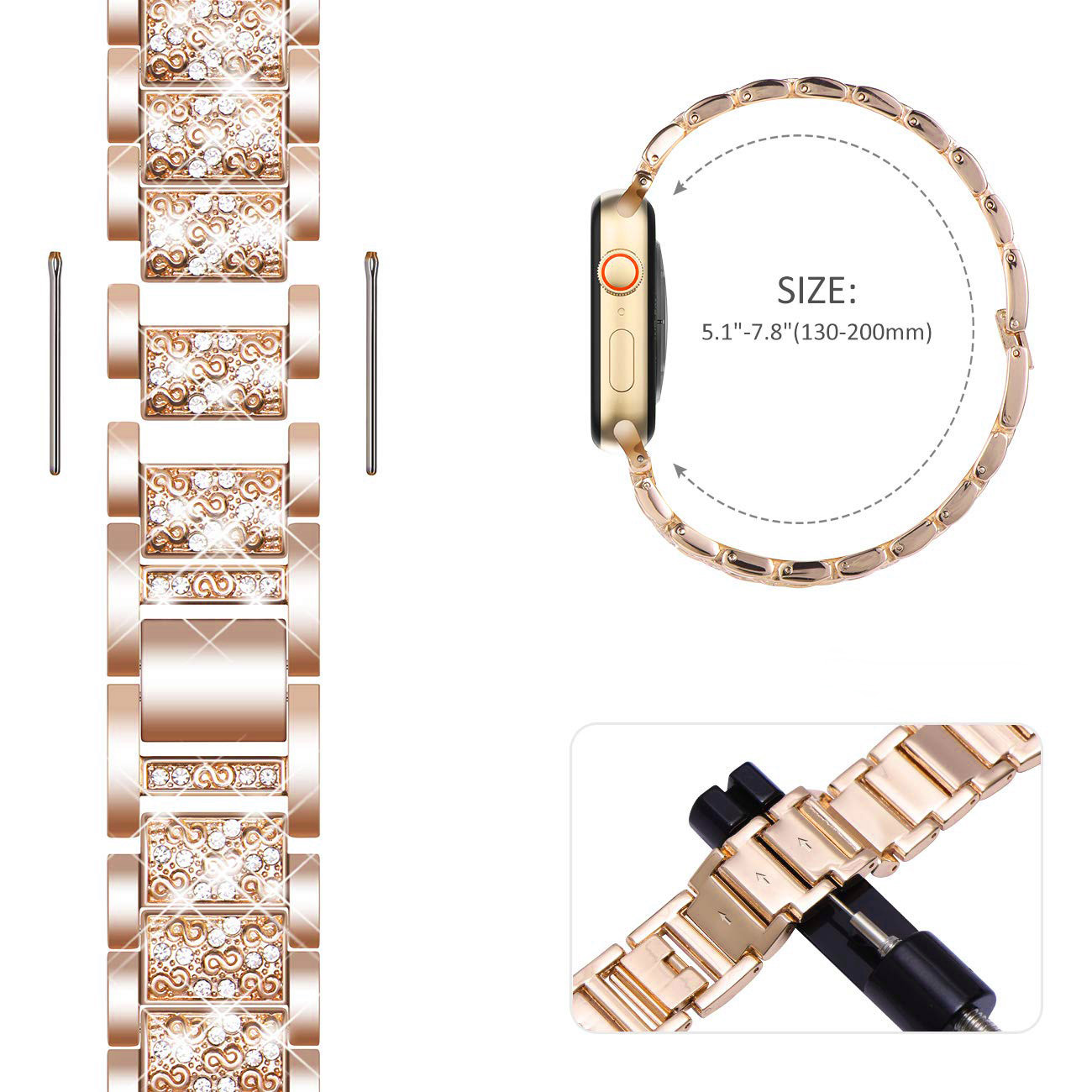Case+Bling strap for Apple Wat - Smartwatch Luxury Watches For Women recensie en prijs