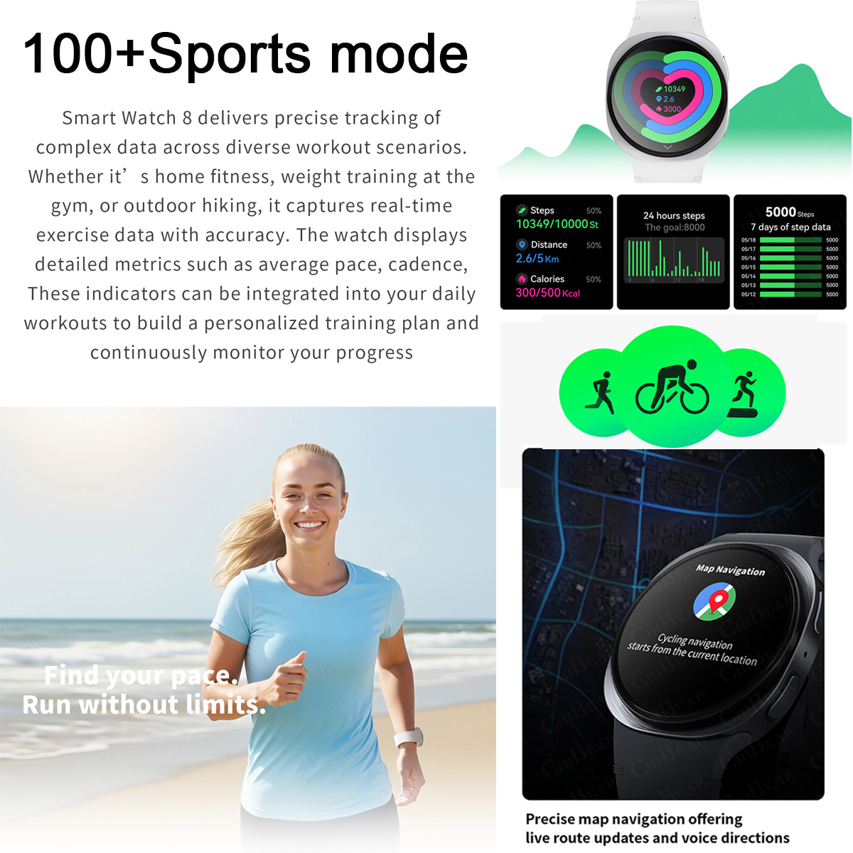 2026 New Watches 8 Mini GPS Tr - Smartwatch Watches With Bluetooth recensie en prijs