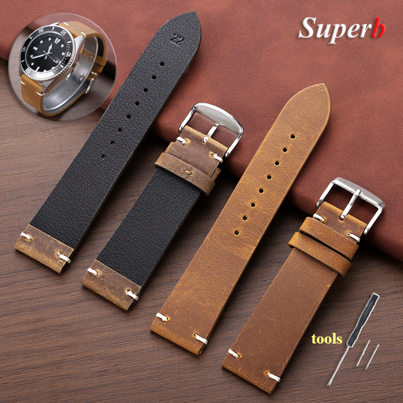 Stitching Cowhide Leather Brac - Watches Rolex Smartwatch recensie en prijs