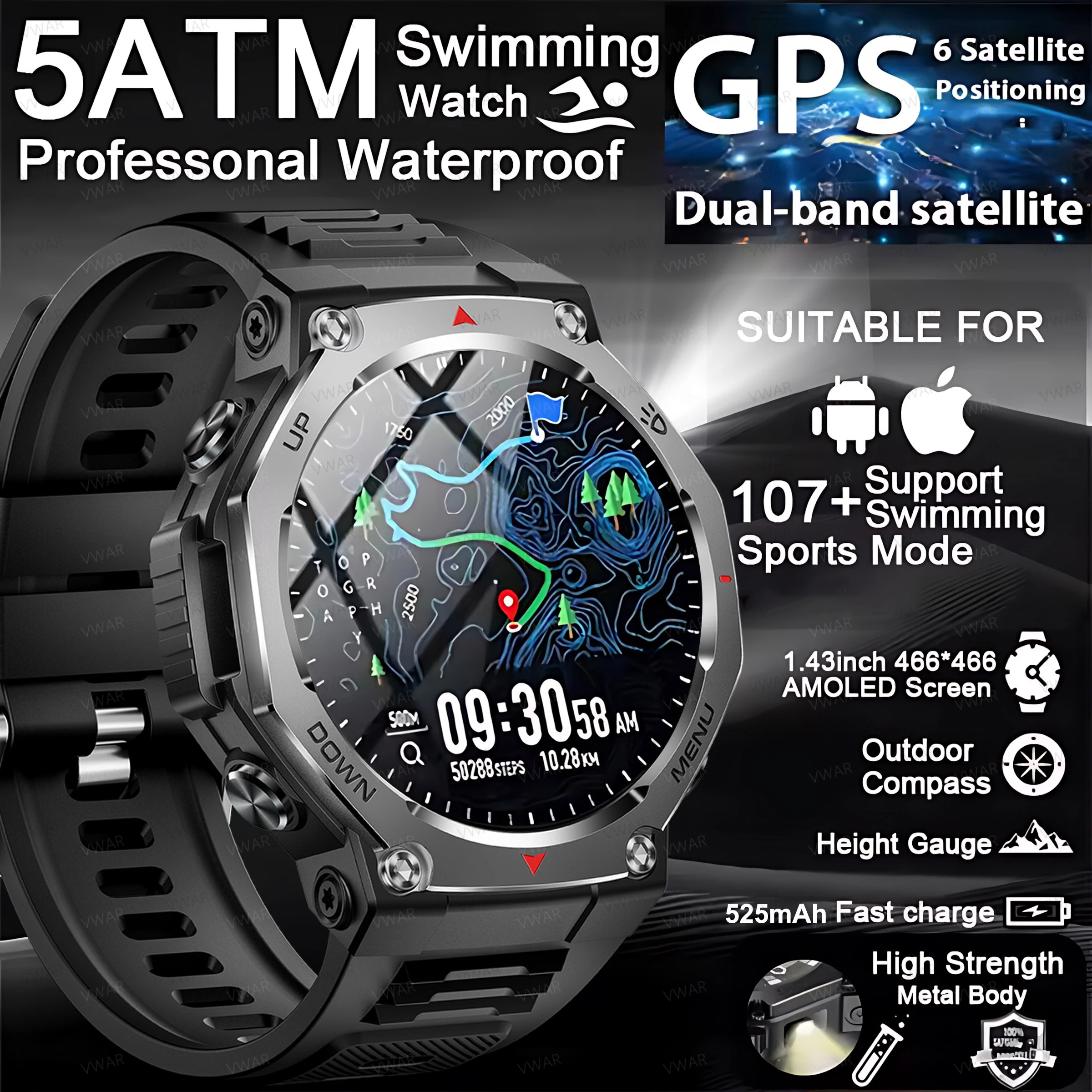 2025 New Military Smart Watch  - Watch Vs Amazfit recensie en prijs