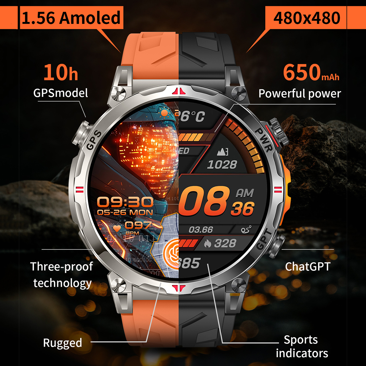 VWAR Oudtoor GPS Smart Watch B - Watch Vs Amazfit recensie en prijs