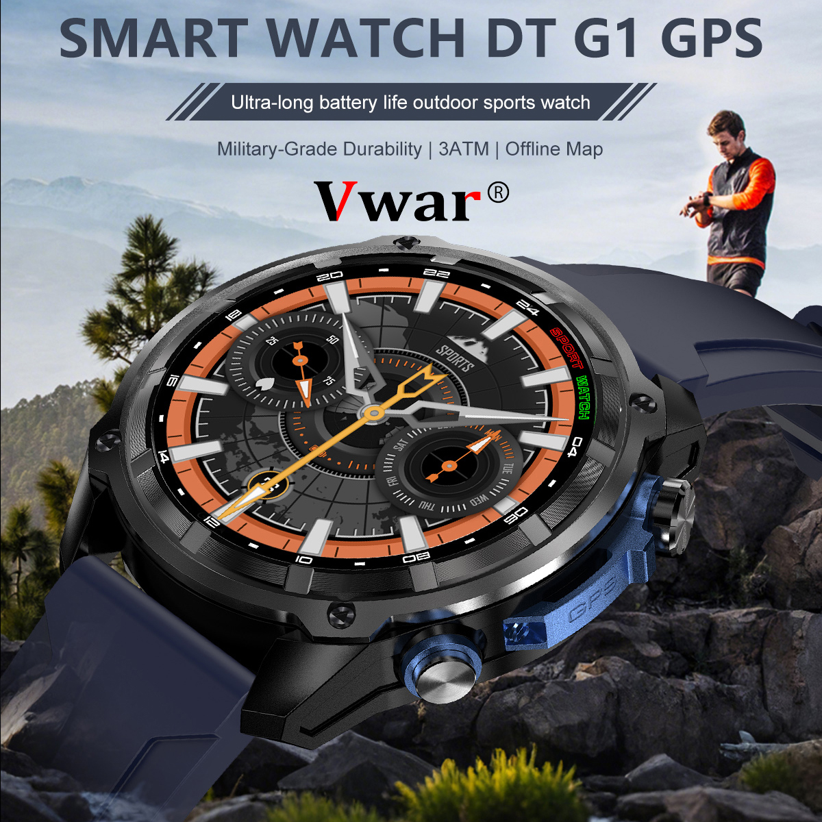 VWAR Offline Maps Smart Watch  - Watch Vs Amazfit recensie en prijs