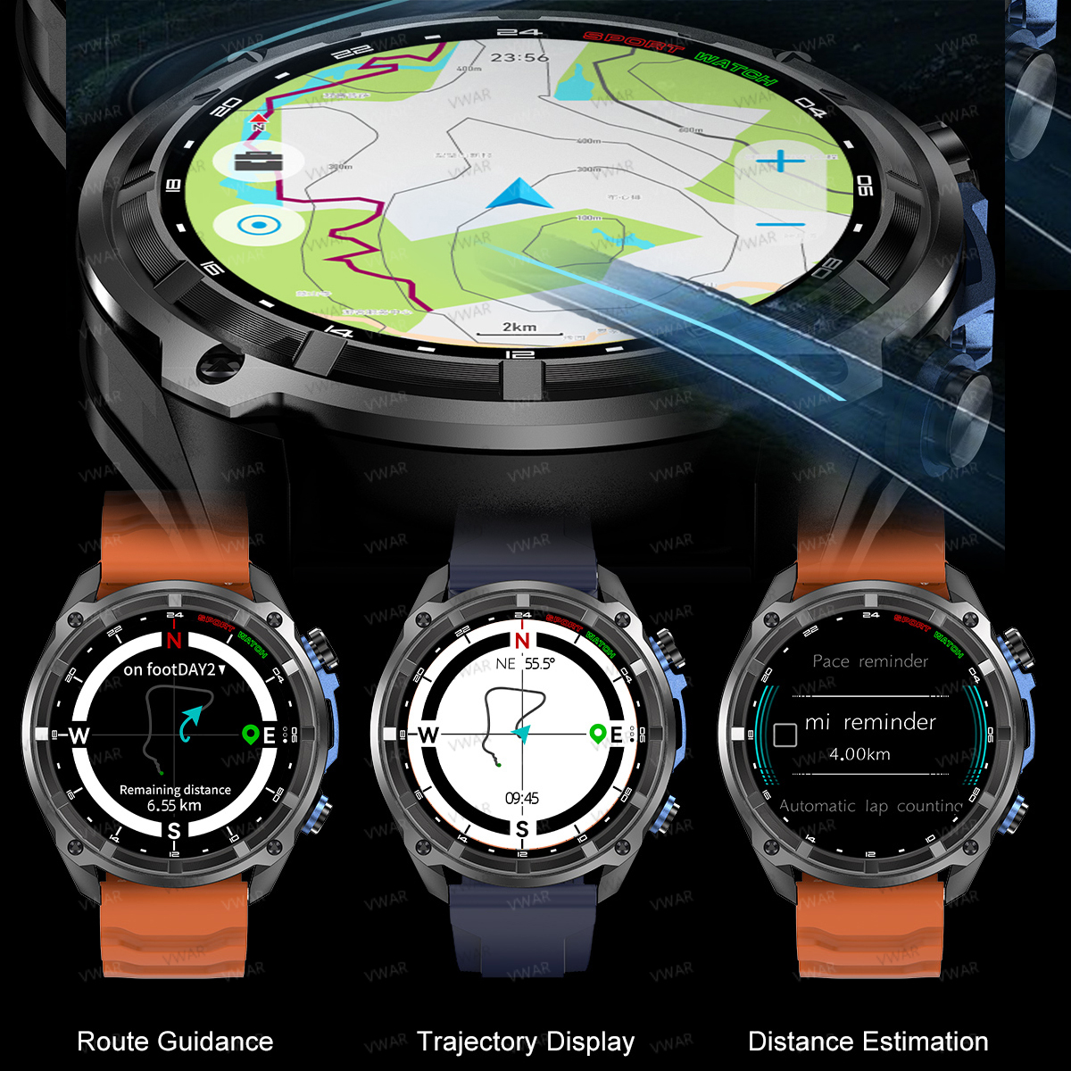 VWAR Offline Maps Smart Watch  - Watch Vs Amazfit recensie en prijs