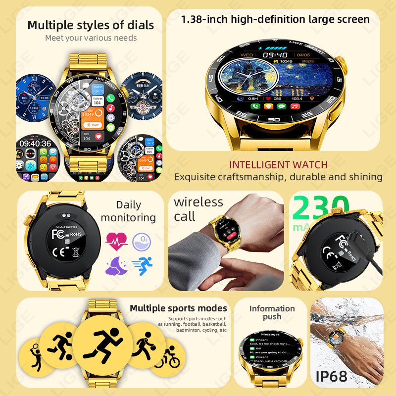 LIGE Luxury Smart Watch For Ma - Smartwatch Luxury Watches For Women recensie en prijs