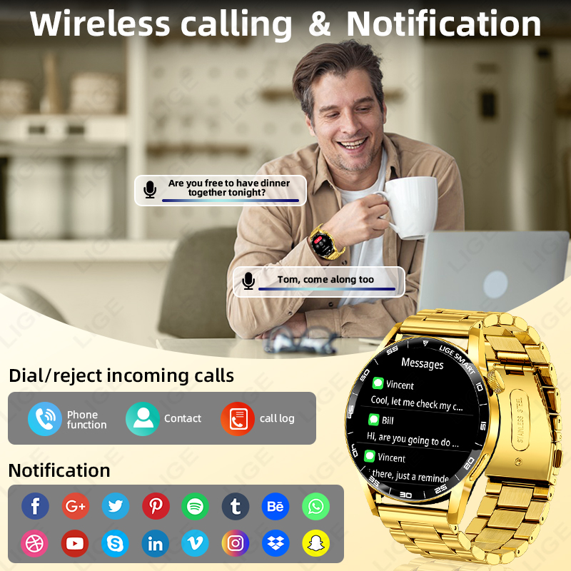 LIGE Luxury Smart Watch For Ma - Smartwatch Luxury Watches For Women recensie en prijs