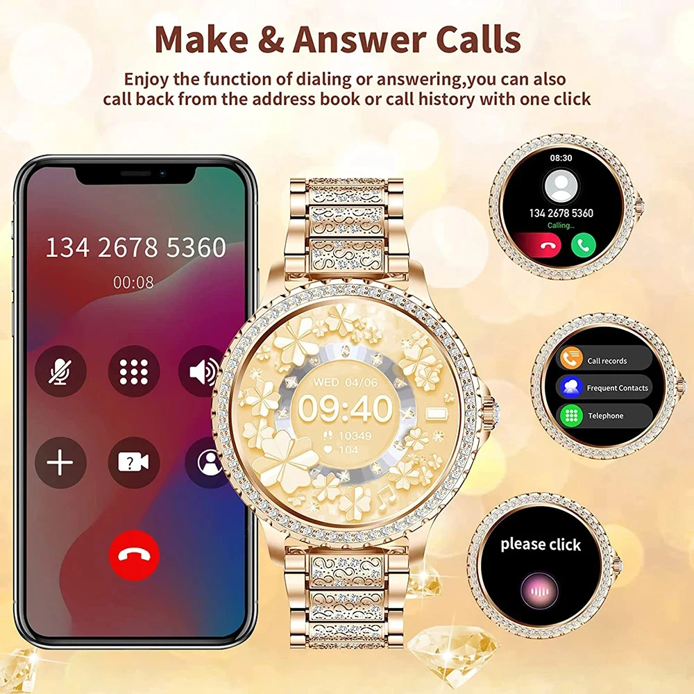 Fashion Luxury Gold Women Smar - Smartwatch Luxury Watches For Women recensie en prijs